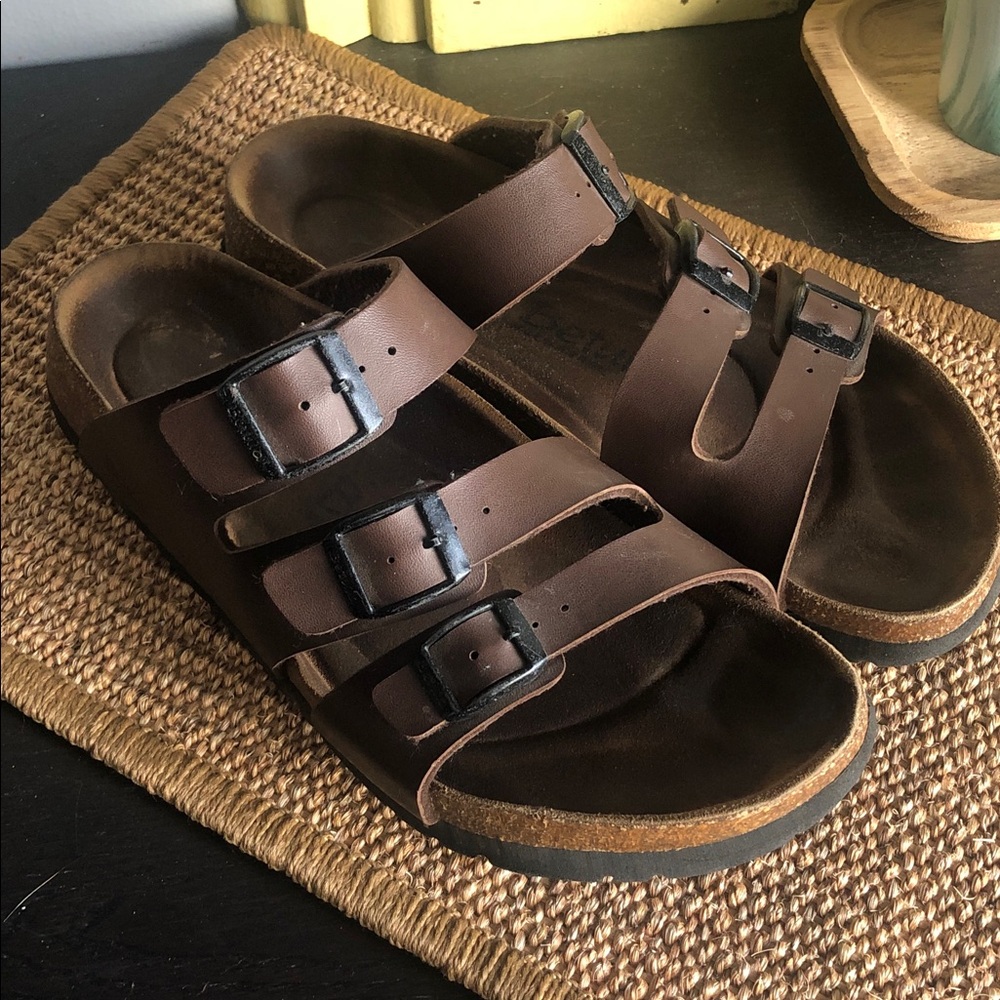 Betula Women's Brown Triple-Strap Sandals